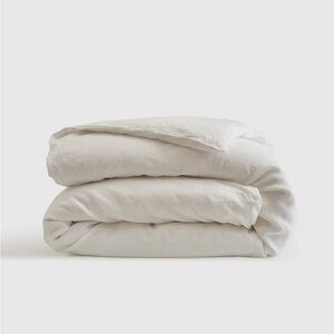 QUINCE European Linen Duvet Cover King/Cal King White 6844